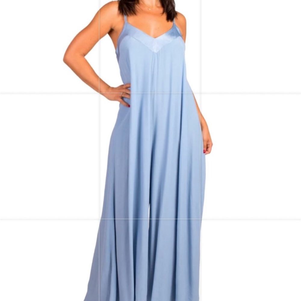 Chic Light Blue V-Neck Maxi Dress